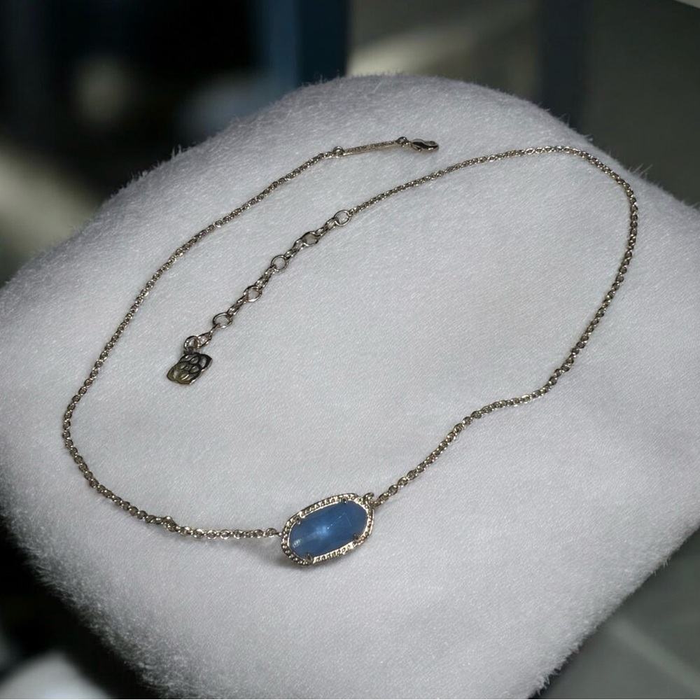 Kendra Scott Elisa Blue 17” Necklace Gold Tone
